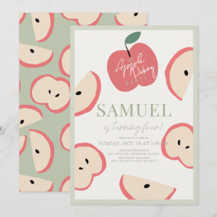 Invitation Pomme Picking Party Green Boy Anniversaire