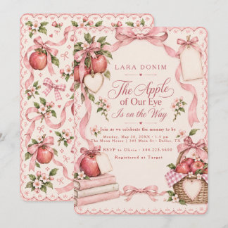 Invitation Pomme Rose Poussiéreuse de nos Yeux  Baby Shower d