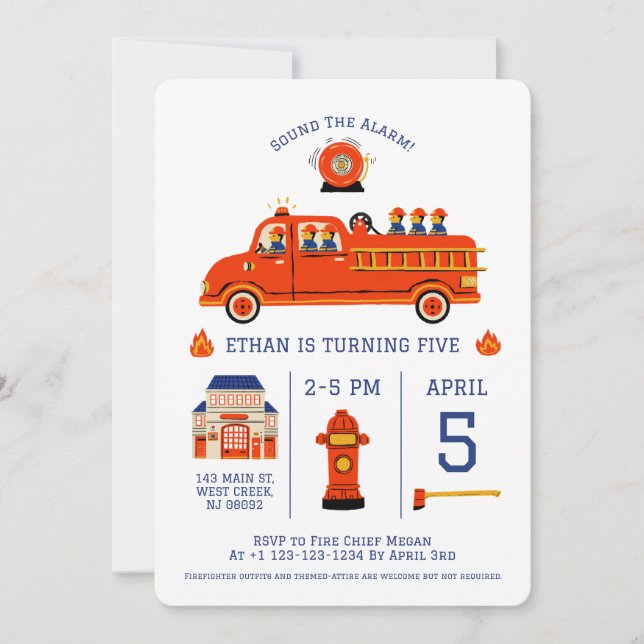 Invitation Pompier (Devant)