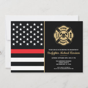 Invitation Pompier Diplôme d'Incendie de l'Académie des Flamm