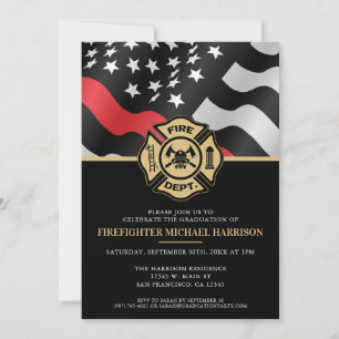 Invitation Pompier Fire Academy Fête de graduation de pompier