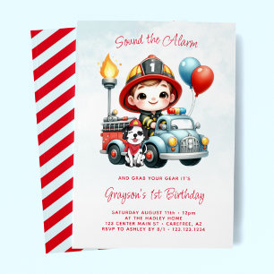Invitation Pompier pompier 1er anniversaire