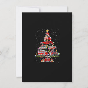 Invitation Pompier sapin de Noël Camion de pompier Xmas Pompi