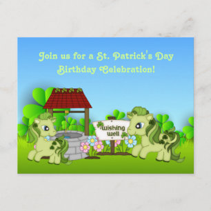 Invitation Ponies Vert mignon Saint Patrick's Day Horse Anniv