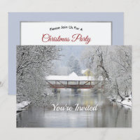 Pont couvert photo neige Noël