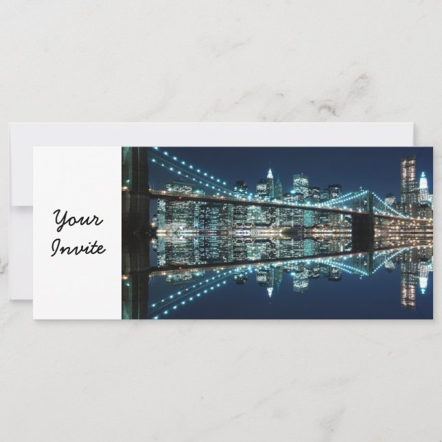Invitation Pont de Brooklyn et horizon de Manhattan (Devant)