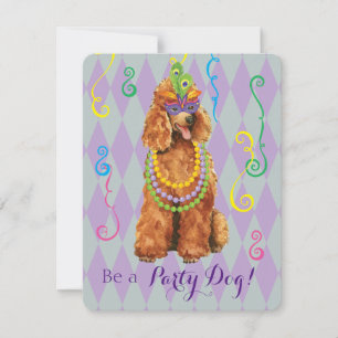 Invitation Poodle Mardi Gras