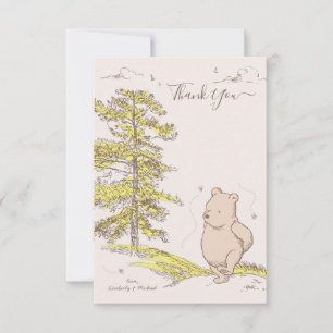 Invitation Pooh classique  Merci Baby shower