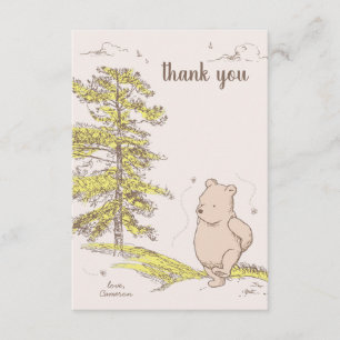 Invitation Pooh classique  Merci d'anniversaire