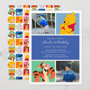 Invitation Pooh & Tigger   Collage photo Anniversaire