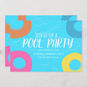 Invitation Pool Bing Party Anniversaire N'importe quel âge