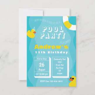 Invitation Pool Party - Enfants à thème Anniversaire de fête 