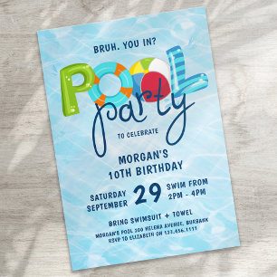 Invitation Pool Party fête d'anniversaire de KId