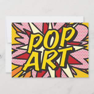 Invitation POP ART Amusant Rétro Bande Dessinée Pop Art