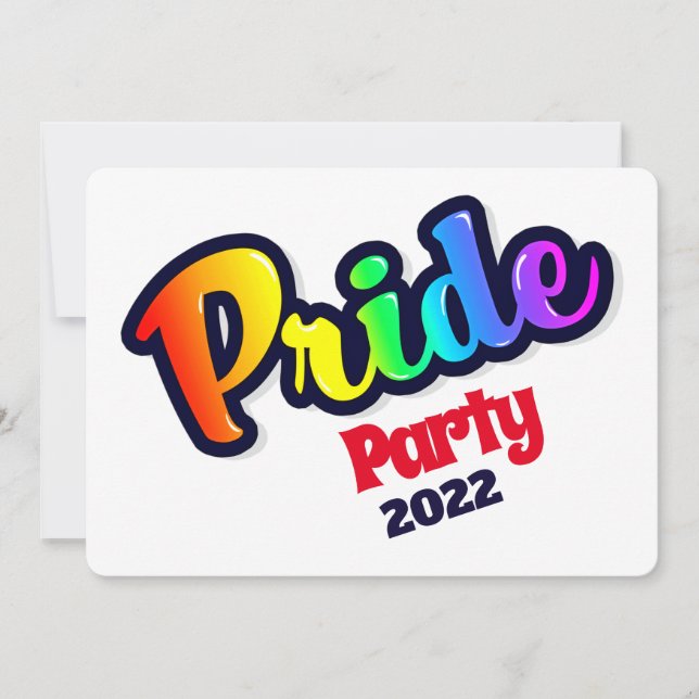 Invitation Pop Art Rainbow LGBT Pride - (Devant)