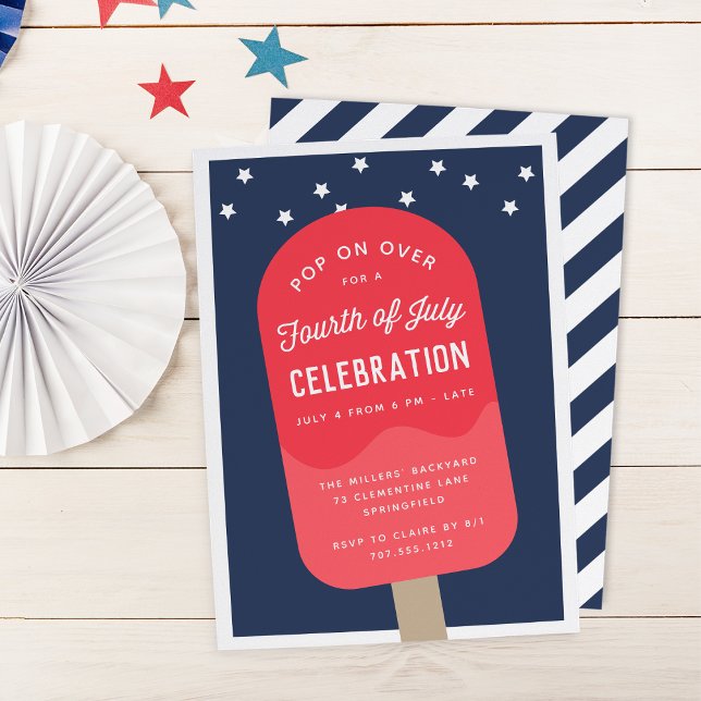 Invitation Pop de crème glacée 4 juillet (Créateur téléchargé)