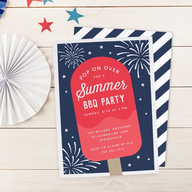 Invitation Pop de crème glacée Summer BBQ Party (Créateur téléchargé)