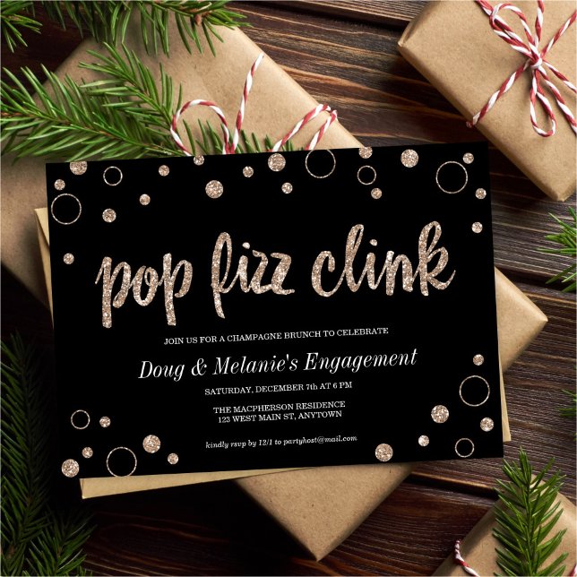 Invitation Pop Fizz Clink Champagne Bulles Fête (Créateur téléchargé)