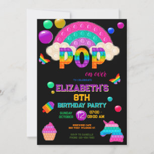 Invitation Pop It Anniversaire Invitation, Pop It Party