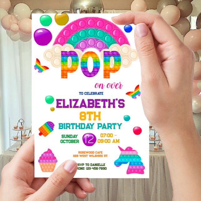 Invitation Pop It Anniversaire Invitation, Pop It Party (Créateur téléchargé)