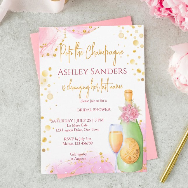 Invitation Pop le modèle de douche nuptiale au champagne (Créateur téléchargé)