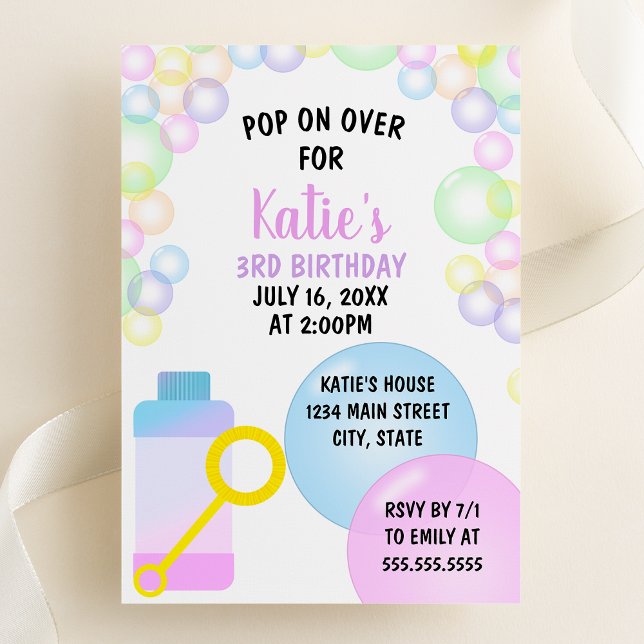 Invitation Pop On Over Anniversaire de enfant Party (Créateur téléchargé)