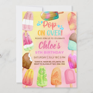 Invitation Pop sur popsicles l'invitation d'anniversaire d'ét