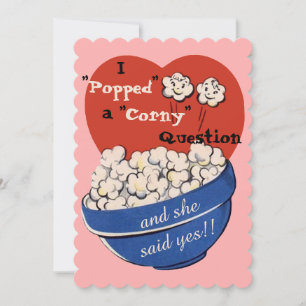 Invitation Popcorn Corny Question, Cute Retro Enregistrer la 