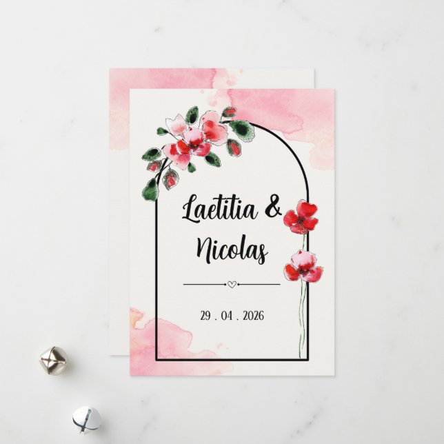 Invitation "poppies" (Front/Back In Situ)