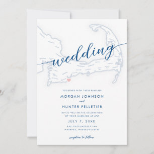 Invitation Popponesset moderne minima Inn Map Mariage