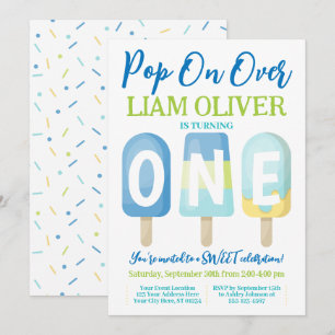 Invitation Popsicle 1er anniversaire Invitation, Pop on Over