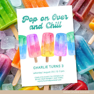 Invitation Popsicle coloré été Anniversaire N'importe quel âg