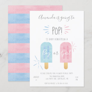 Invitation Popsicle Genre Reveal Invitation, garçon ou fille