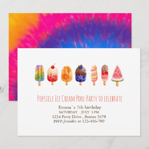 Invitation Popsicle Ice Cream PartyInvitation