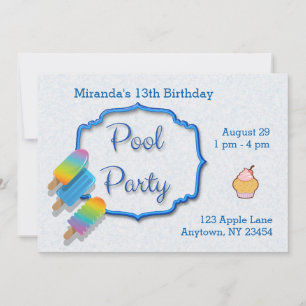 Invitation Popsicle Pool Party