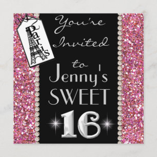 Invitation POPULAIRE de partie du BONBON 16 BLING