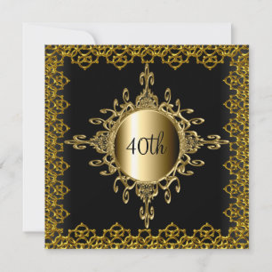 Invitation populaire fête d'anniversaire Noir et o