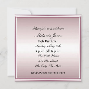 Invitation populaire Sweet sixteen 16