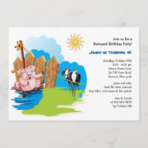 Invitation Porc dans l'invitation d'anniversaire de