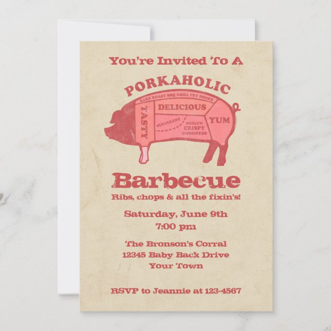 Invitation Porkaholic Barbecue (Devant)
