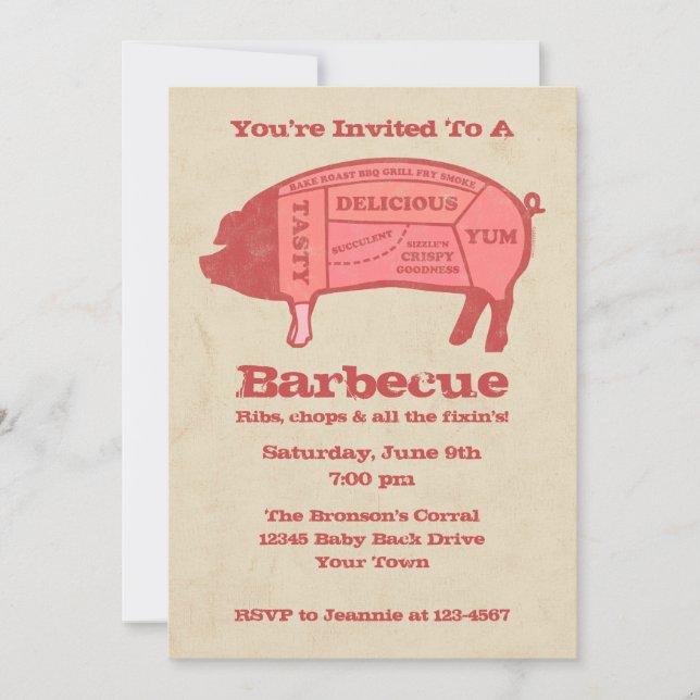 Invitation Porkaholic Custom Barbecue (Devant)