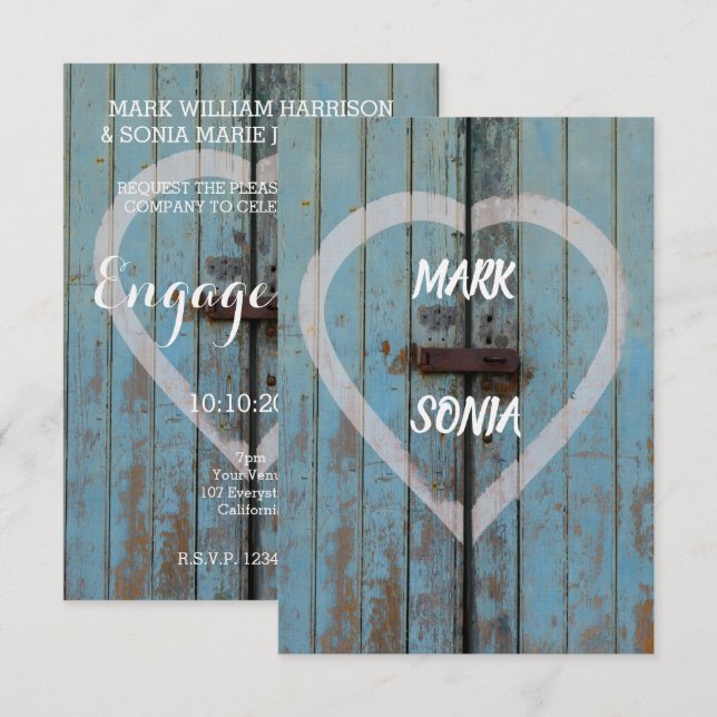 Invitation Portail rustique de campagne Parti d'engagement (Devant / Derrière)
