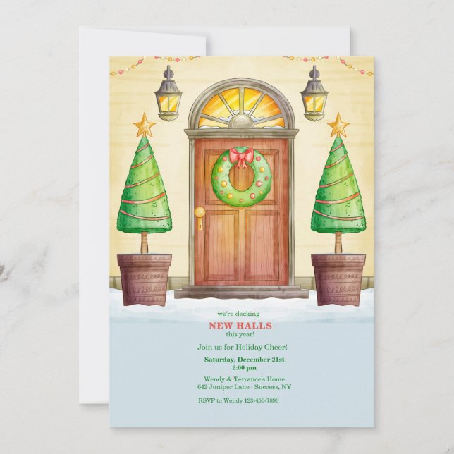 Invitation Porte avant de Noël (Devant)