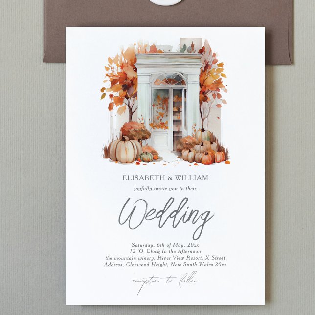 Invitation Porte avant Mariage Automne Code QR Rsvp (Créateur téléchargé)