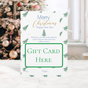 Invitation Porte-carte-cadeau d'arbre de Noël Pagode Bleu Ver