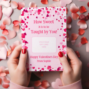 Invitation Porte-carte-cadeau de la Saint-Valentin pour ensei