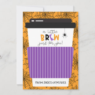 Invitation Porte-carte-cadeau pour professeur d'Halloween Un 