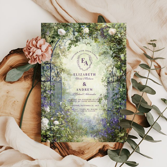 Invitation Porte de jardin enchantée Rustique Mariage extérie (Créateur téléchargé)