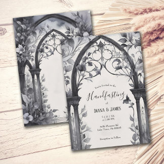 Invitation Porte de jardin fleuri gothique Pagan Handfasting