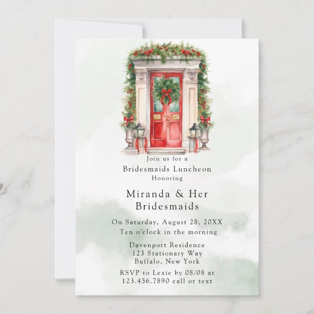 Invitation Porte de l'église de Noël Bridesmaitres d'hiver Dé (Devant)